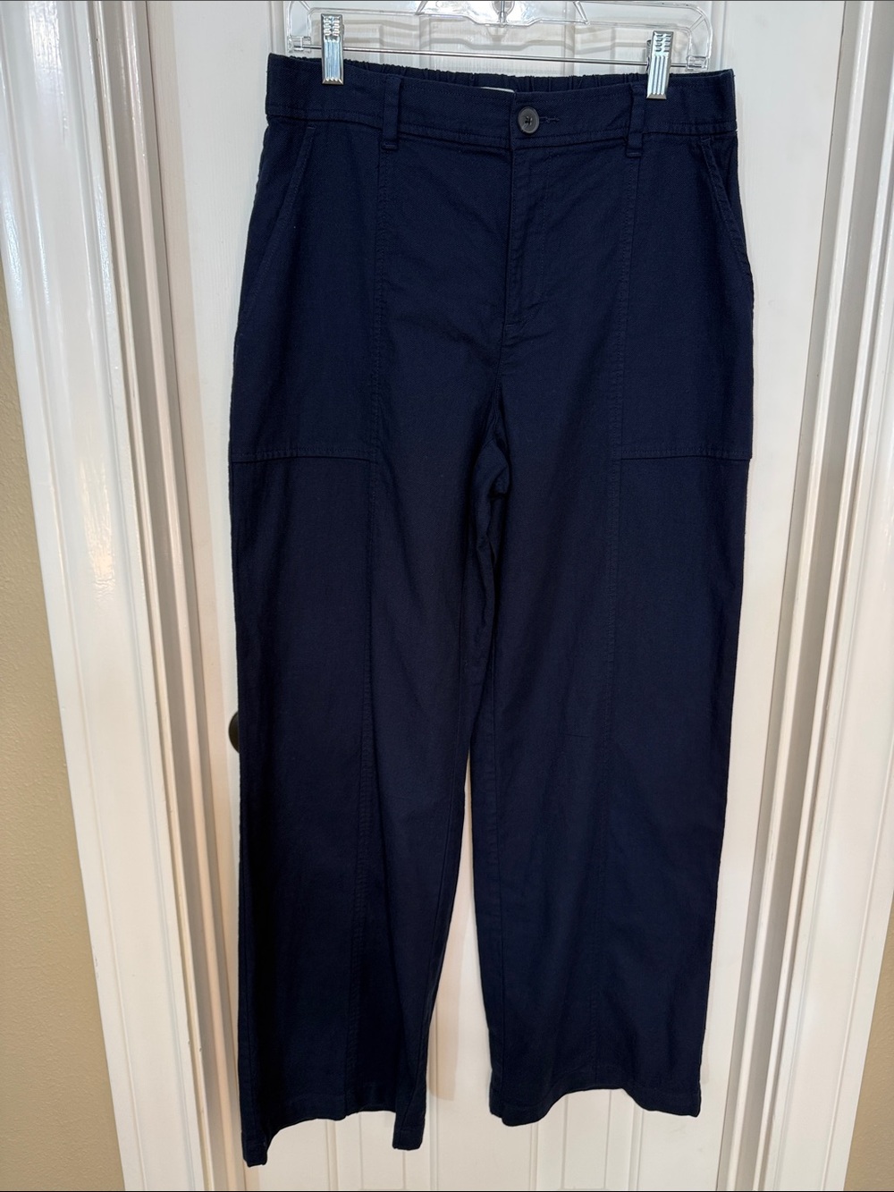 LOFT Outlet Navy Wide Leg High Waisted Chinos